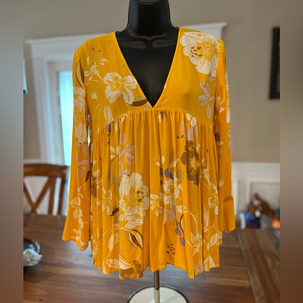 Free People bell sleeve top